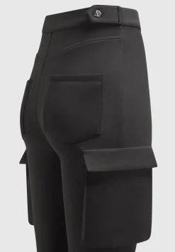 Neoprene Cargo Fit And Flare Leggings