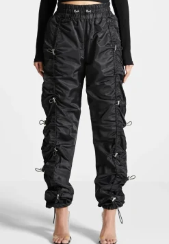 Nylon Bungee Ruched Cargo Pants