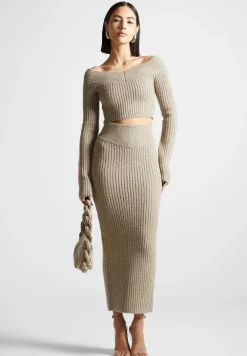 Off Shoulder Knit Crop Top