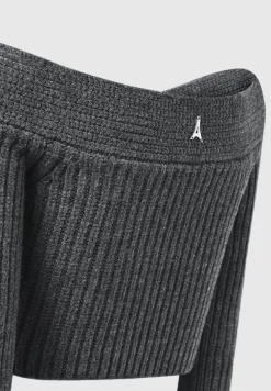 Off Shoulder Knit Crop Top