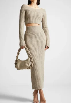 Off Shoulder Knit Crop Top