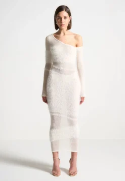 Off Shoulder Knitted Maxi Dress