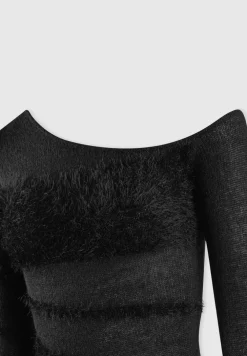 Off Shoulder Knitted Maxi Dress