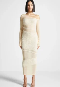 Off Shoulder Knitted Maxi Dress