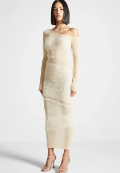 Off Shoulder Knitted Maxi Dress