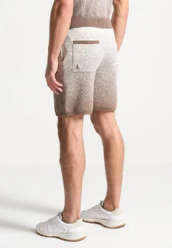 Ombre Knit Shorts - Taupe/White