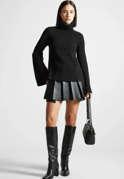 Open Back Knit Roll Neck Jumper