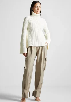 Open Back Knit Roll Neck Jumper