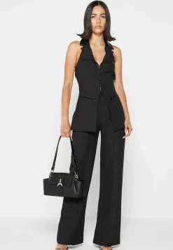 Open Back Waistcoat With Vegan Leather