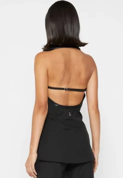 Open Back Waistcoat With Vegan Leather