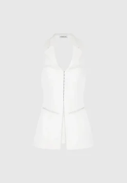 Open Back Waistcoat With Vegan Leather