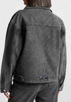 Oversized Rhinestone Denim Jacket