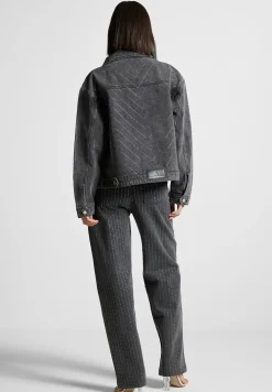 Oversized Rhinestone Denim Jacket