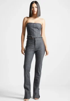 Pinstripe Bandeau Corset Top