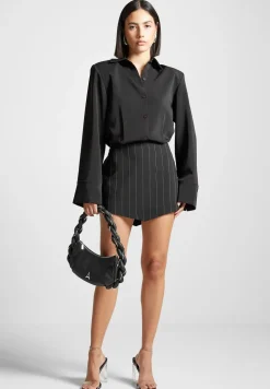 Pinstripe Skirt Shirt Dress