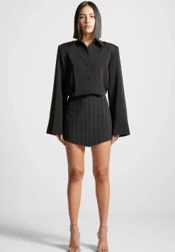 Pinstripe Skirt Shirt Dress