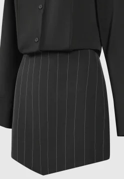 Pinstripe Skirt Shirt Dress