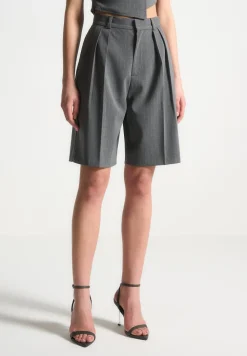 Pinstripe Tailored City Shorts