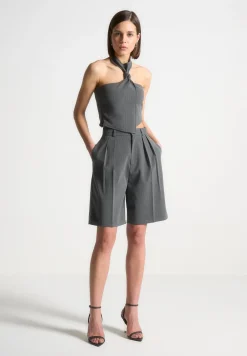 Pinstripe Tailored City Shorts