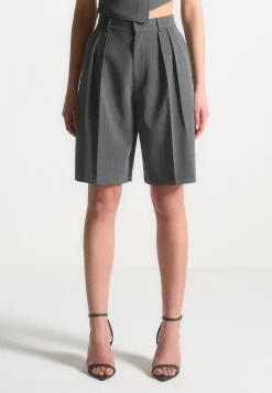 Pinstripe Tailored City Shorts