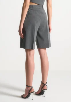 Pinstripe Tailored City Shorts