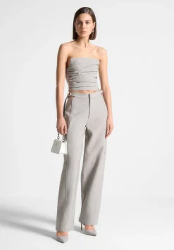 Pleated Bandeau Melange Corset Top