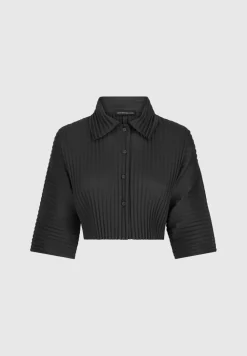 Pleated Cropped Shirt