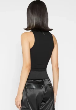 Racer Crop Top With Satin Panels