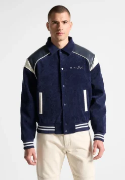 Raglan Corduroy Eiffel Varsity Jacket