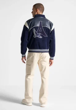 Raglan Corduroy Eiffel Varsity Jacket