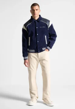 Raglan Corduroy Eiffel Varsity Jacket