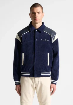 Raglan Corduroy Eiffel Varsity Jacket