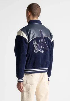 Raglan Corduroy Eiffel Varsity Jacket