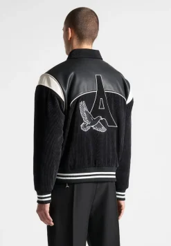 Raglan Corduroy Eiffel Varsity Jacket