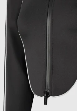 Reflective Piped Long Sleeve Corset Jacket