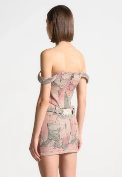 Renaissance Camo Bardot Corset Top