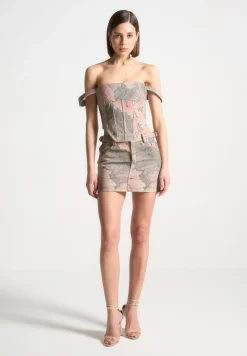 Renaissance Camo Bardot Corset Top