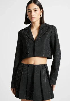 Rhinestone Cropped Blazer