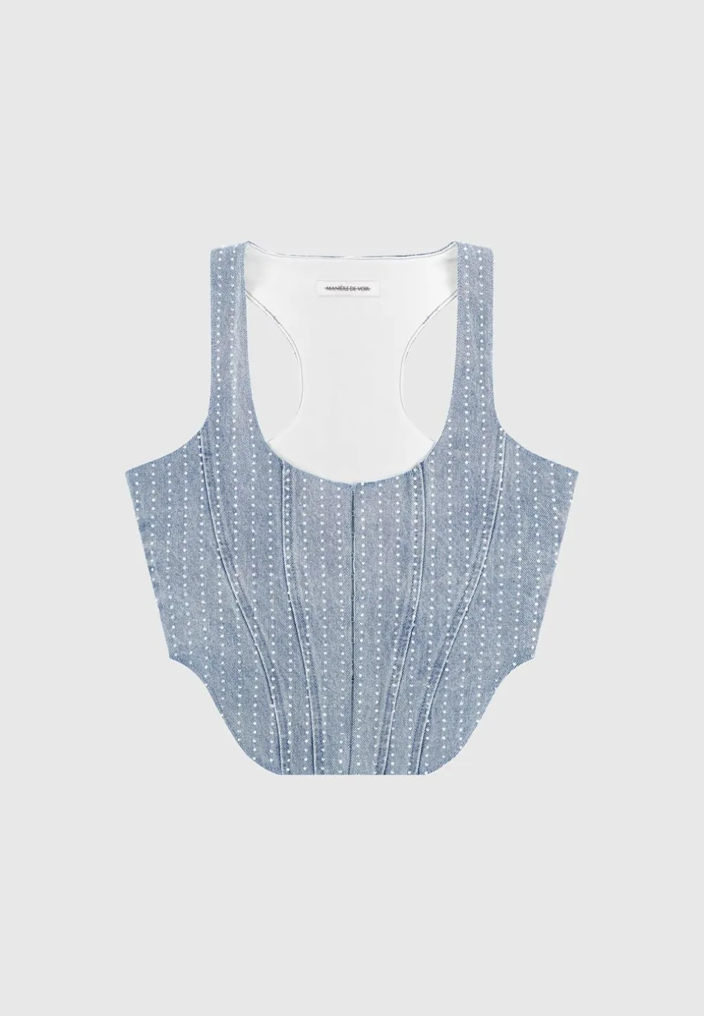 Rhinestone Denim Corset