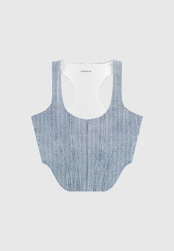 Rhinestone Denim Corset