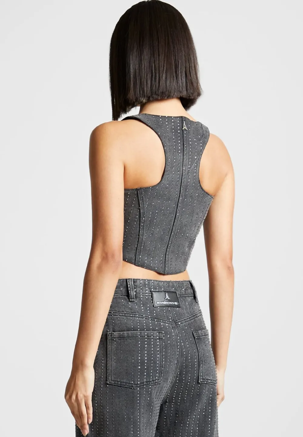 Rhinestone Denim Corset