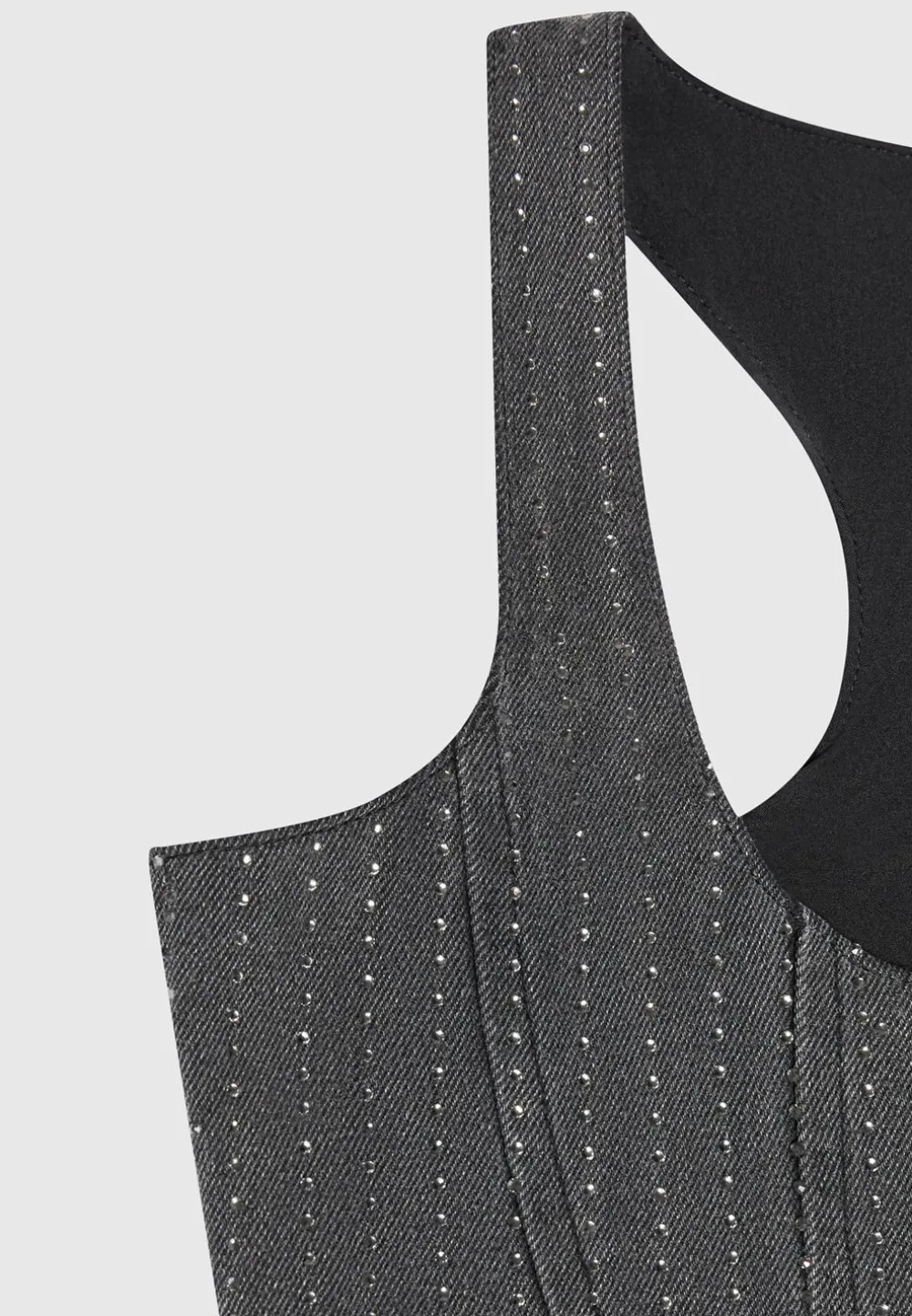 Rhinestone Denim Corset