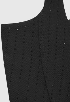 Rhinestone Denim Corset