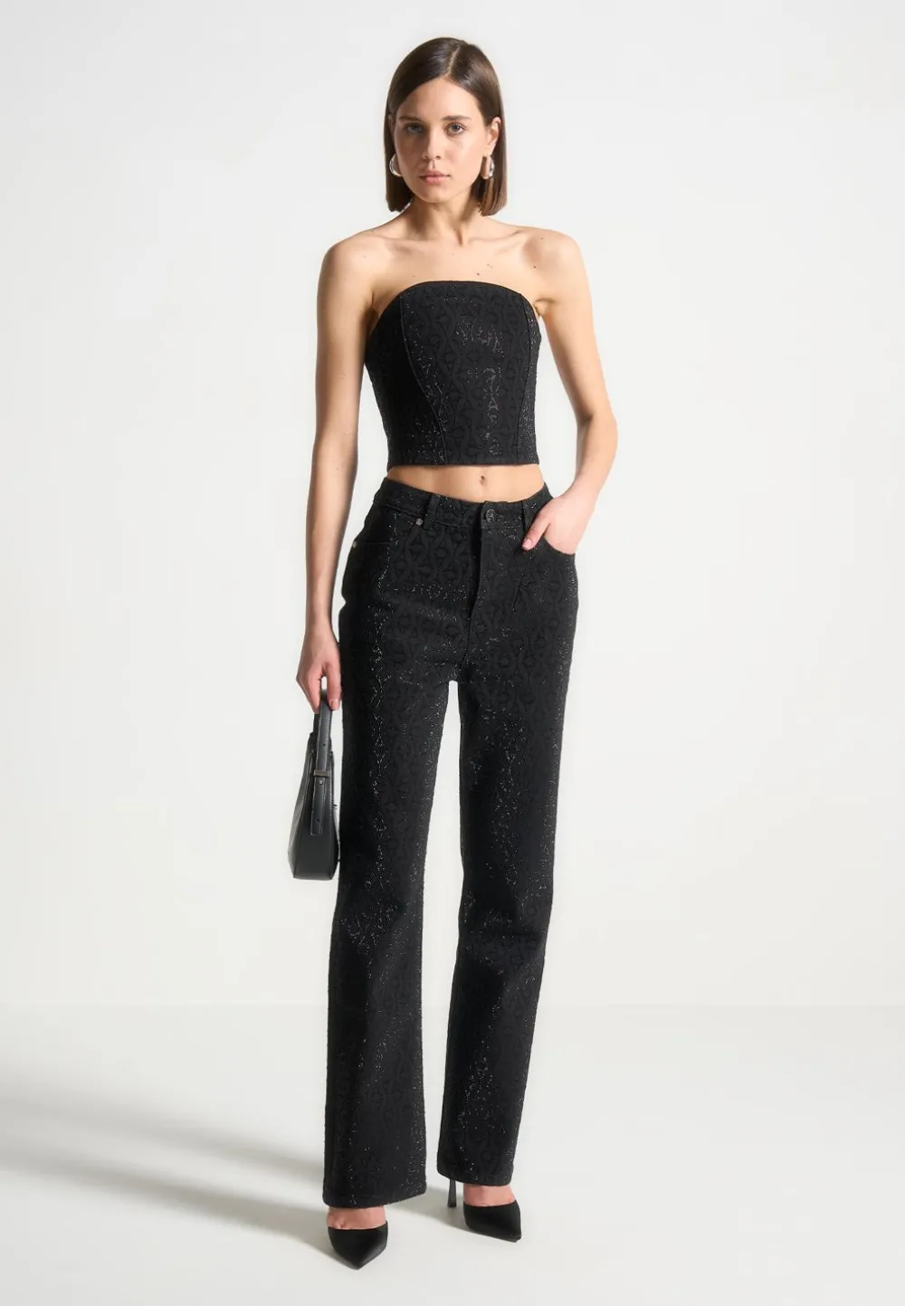 Rhinestone Eiffel Boyfriend Jeans