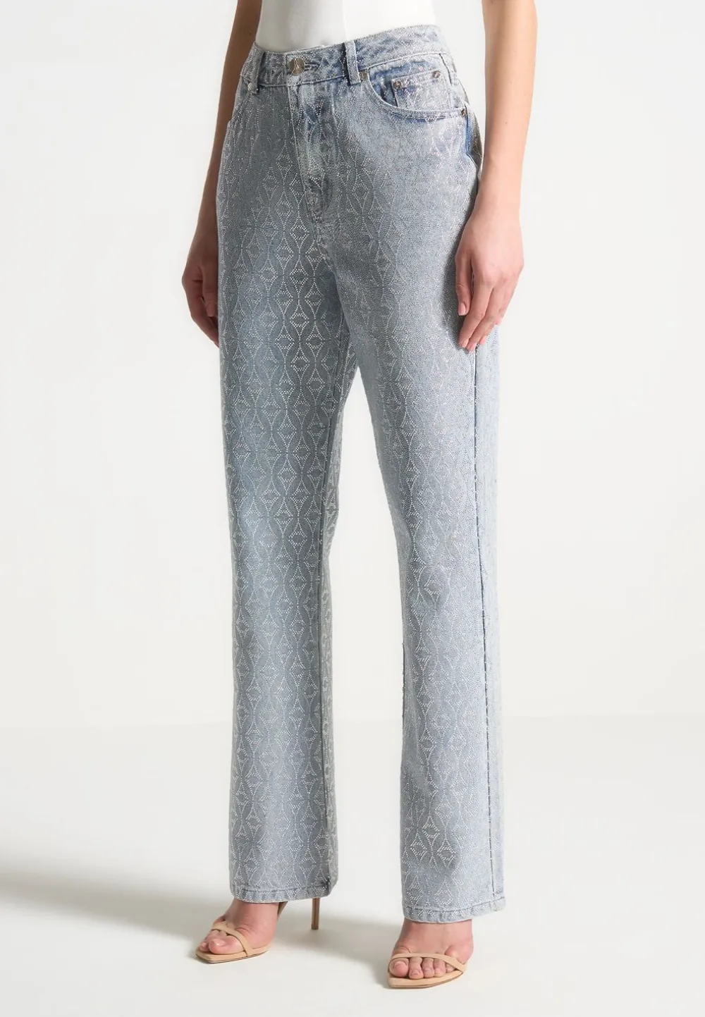 Rhinestone Eiffel Boyfriend Jeans