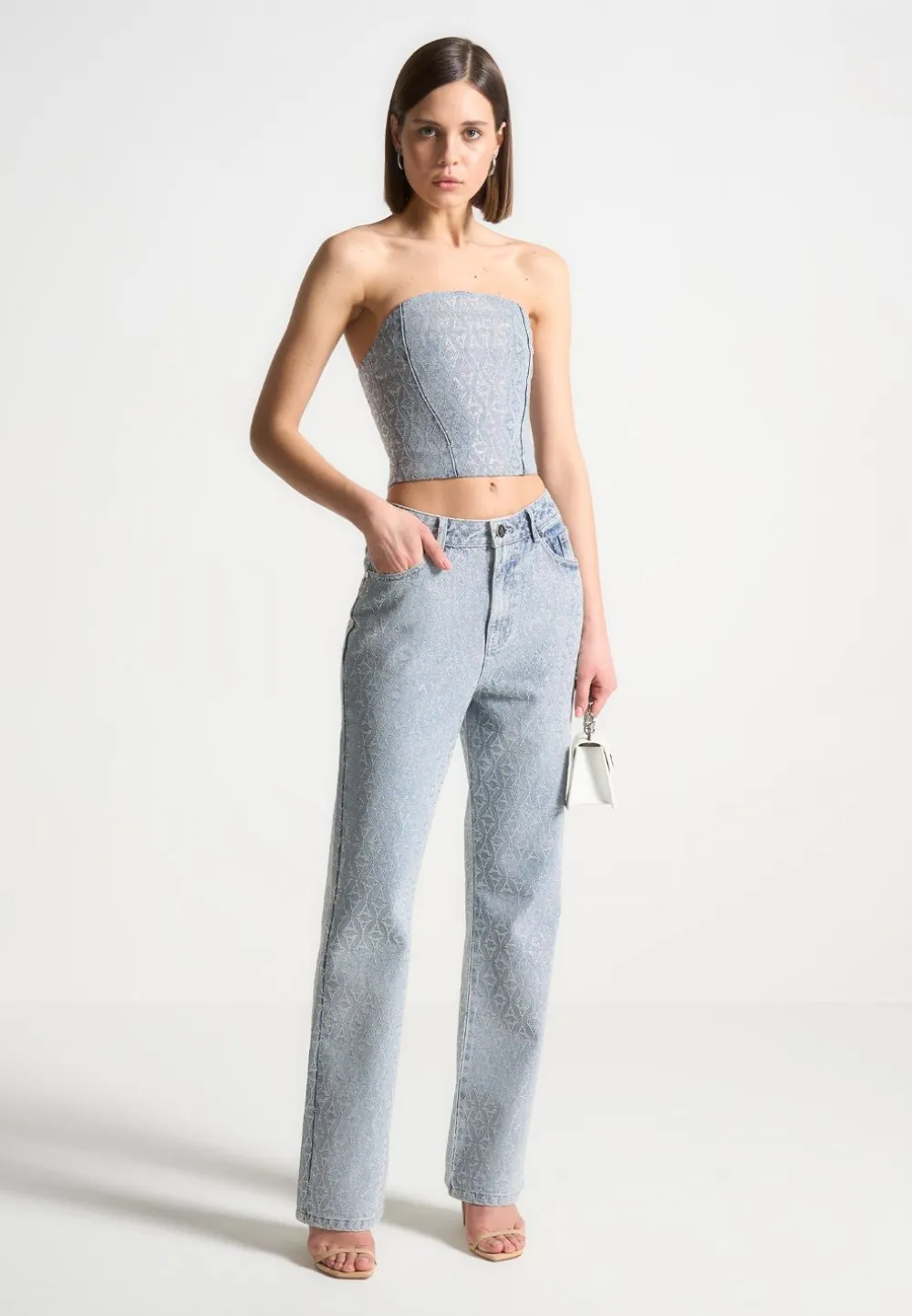 Rhinestone Eiffel Boyfriend Jeans