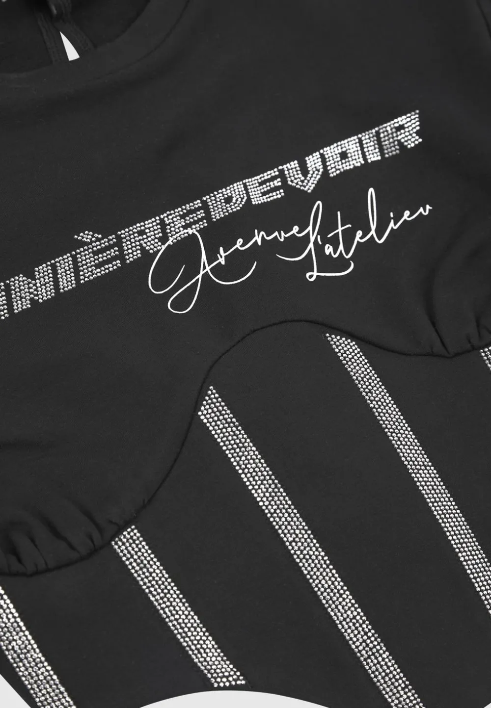 Rhinestone Lace Up Corset T-Shirt