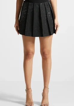 Rhinestone Pleated Mini Skort