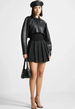 Rhinestone Pleated Mini Skort