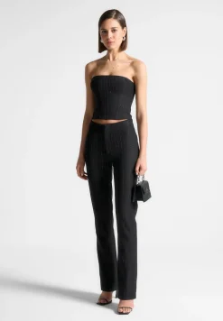 Rhinestone Tailored Bandeau Corset Top